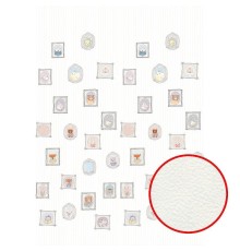 Фреска детская Ortograf Для малышей 33139 Фактура флок FLK Флизелин (1,9x2,7) Бежевый/Розовый/Серый, Животные/Предметы