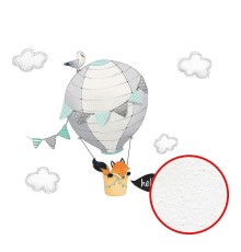 Фреска детская Ortograf Для малышей 33311 Фактура бархат FX Флизелин (3,1x2,7) Белый/Серый, Животные/Воздушные шары