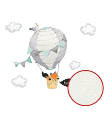 Фреска детская Ortograf Для малышей 33311 Фактура флок FLK Флизелин (3,1x2,7) Белый/Серый, Животные/Воздушные шары