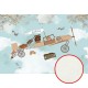 Фреска детская Ortograf Для малышей 30123 Фактура флок FLK Флизелин (4x2,7) Бирюзовый/Бежевый, Самолеты/Животные