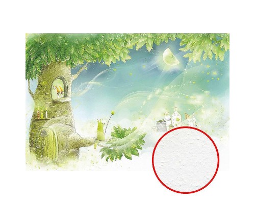 Фреска детская Ortograf Для малышей 3870 Фактура бархат FX Флизелин (4x2,7) Зеленый, Деревья/Домики