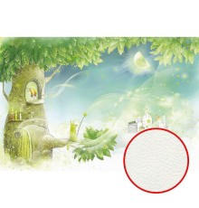 Фреска детская Ortograf Для малышей 3870 Фактура флок FLK Флизелин (4x2,7) Зеленый, Деревья/Домики