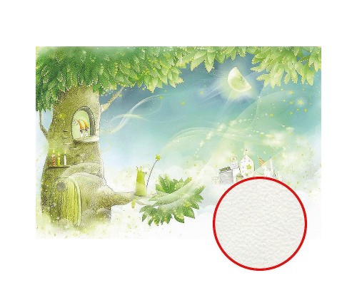 Фреска детская Ortograf Для малышей 3870 Фактура флок FLK Флизелин (4x2,7) Зеленый, Деревья/Домики