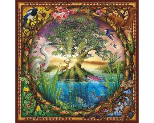 Фреска детская Ortograf Сказочная страна 7512 Фактура бархат FX Флизелин (2,7x2,7) Разноцветный, Деревья/Животные/Птицы