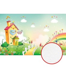 Фреска детская Ortograf Для малышей 4824 Фактура бархат FX Флизелин (4,3x2,7) Разноцветный, Домики