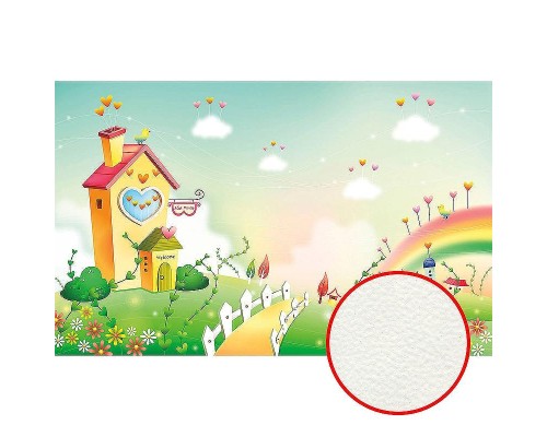 Фреска детская Ortograf Для малышей 4824 Фактура флок FLK Флизелин (4,3x2,7) Разноцветный, Домики