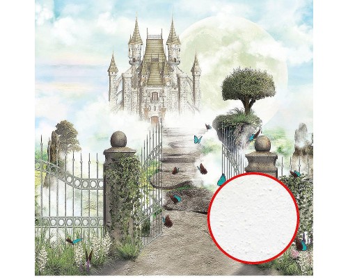 Фреска детская Ortograf Сказочная страна 30776 Фактура бархат FX Флизелин (2,7x2,7) Бежевый/Голубой/Зеленый, Замки