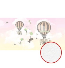 Фреска детская Ortograf Для малышей 33140 Фактура бархат FX Флизелин (5,4x2,7) Разноцветный, Животные/Воздушные шары