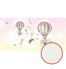 Фреска детская Ortograf Для малышей 33140 Фактура флок FLK Флизелин (5,4x2,7) Разноцветный, Животные/Воздушные шары