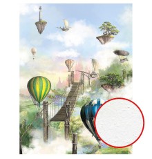 Фреска детская Ortograf Сказочная страна 30775 Фактура бархат FX Флизелин (2x2,7) Голубой/Зеленый, Воздушные шары