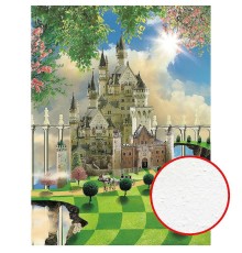 Фреска детская Ortograf Сказочная страна 30780 Фактура бархат FX Флизелин (2x2,7) Бежевый/Голубой/Зеленый, Замки