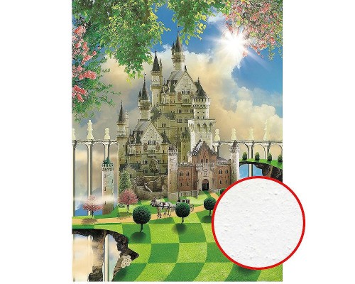 Фреска детская Ortograf Сказочная страна 30780 Фактура бархат FX Флизелин (2x2,7) Бежевый/Голубой/Зеленый, Замки