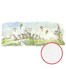 Фреска детская Ortograf Для малышей 33135 Фактура бархат FX Флизелин (6,4x2,7) Зеленый, Домики