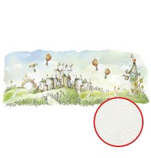 Фреска детская Ortograf Для малышей 33135 Фактура флок FLK Флизелин (6,4x2,7) Зеленый, Домики