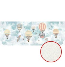 Фреска детская Ortograf Для малышей 33309 Фактура флок FLK Флизелин (7,2x2,7) Разноцветный, Животные/Воздушные шары