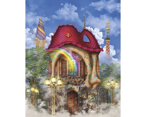 Фреска детская Ortograf Сказочная страна 7511 Фактура флок FLK Флизелин (2,2x2,7) Разноцветный, Домики