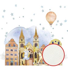 Фреска детская Ortograf Для малышей 10879 Фактура флок FLK Флизелин (3x2,7) Разноцветный, Домики/Животные