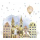 Фреска детская Ortograf Для малышей 10879 Фактура флок FLK Флизелин (3x2,7) Разноцветный, Домики/Животные
