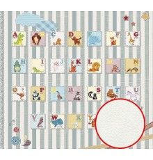 Фреска детская Ortograf Для малышей 30327 Фактура флок FLK Флизелин (3x2,7) Зеленый/Разноцветный, Животные/Полоса/Буквы