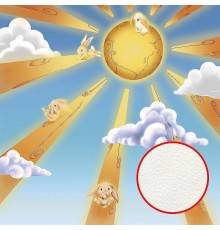 Фреска детская Ortograf Для малышей 20995 Фактура флок FLK Флизелин (2,7x2,7) Голубой/Оранжевый, Животные/Облака