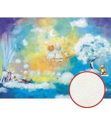 Фреска детская Ortograf Для малышей 5925 Фактура флок FLK Флизелин (3,7x2,7) Синий/Разноцветный, Мультимедия