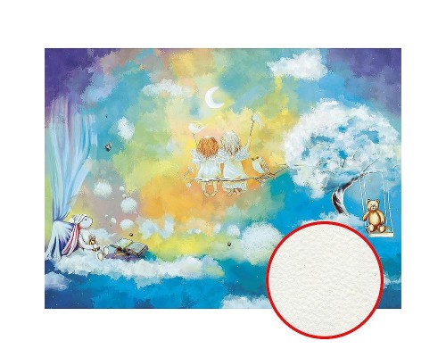 Фреска детская Ortograf Для малышей 5925 Фактура флок FLK Флизелин (3,7x2,7) Синий/Разноцветный, Мультимедия