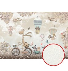 Фреска детская Ortograf Для малышей 6766 Фактура флок FLK Флизелин (3,9x2,7) Бежевый, Животные/Мультимедия