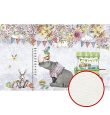 Фреска детская Ortograf Для малышей 6764 Фактура флок FLK Флизелин (4,5x2,7) Серый/Разноцветный, Животные/Цветы