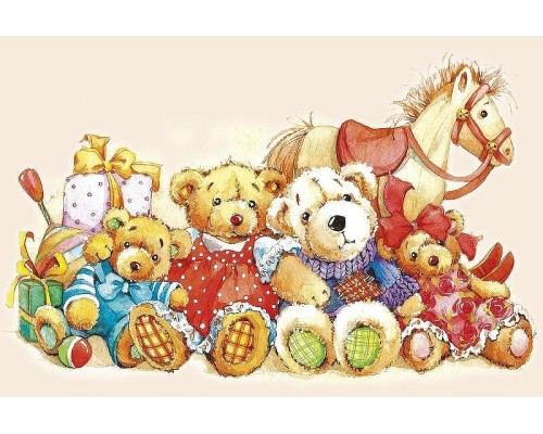 Фреска детская Ortograf Для малышей 5715 Фактура флок FLK Флизелин (3x2) Разноцветный, Животные