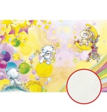 Фреска детская Ortograf Для малышей 5699 Фактура флок FLK Флизелин (4x2,7) Желтый/Разноцветный, Животные/Мультимедия