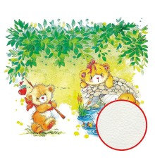 Фреска детская Ortograf Для малышей 5702 Фактура флок FLK Флизелин (3,3x2,7) Разноцветный, Животные