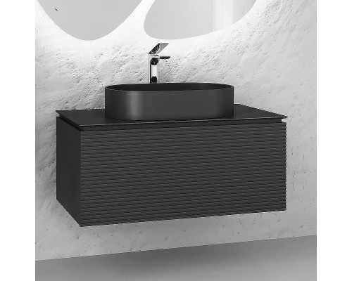 Тумба под раковину Jorno Stone 100 Stn.01.100/P/A/JR подвесная Антрацит