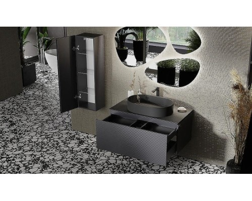Тумба под раковину Jorno Stone 100 Stn.01.100/P/A/JR подвесная Антрацит