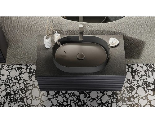 Тумба под раковину Jorno Stone 100 Stn.01.100/P/A/JR подвесная Антрацит