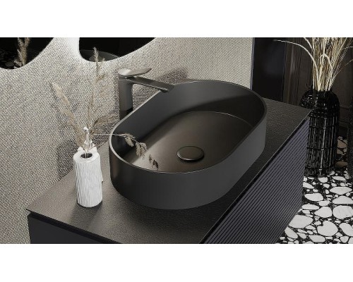 Тумба под раковину Jorno Stone 100 Stn.01.100/P/A/JR подвесная Антрацит