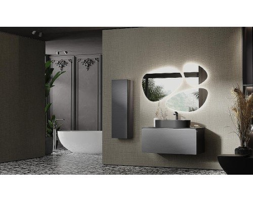 Тумба под раковину Jorno Stone 100 Stn.01.100/P/A/JR подвесная Антрацит