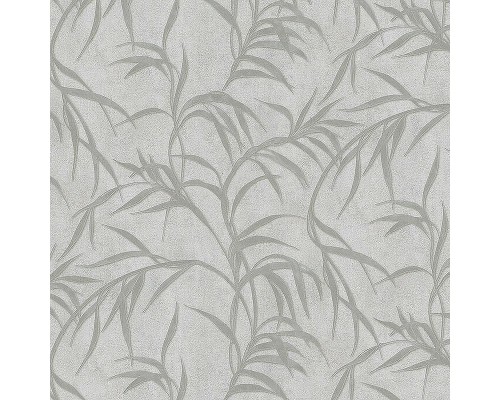 Обои Marburg Urban Elegance 34236 Винил на флизелине (1,06x10,05) Серый/Серебряный, Листья/Штукатурка