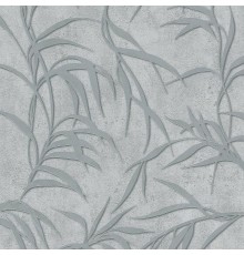 Обои Marburg Urban Elegance 34237 Винил на флизелине (1,06x10,05) Серый/Серебряный, Листья/Штукатурка
