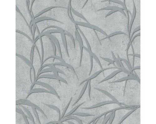 Обои Marburg Urban Elegance 34237 Винил на флизелине (1,06x10,05) Серый/Серебряный, Листья/Штукатурка