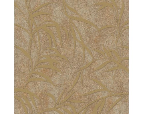 Обои Marburg Urban Elegance 34238 Винил на флизелине (1,06x10,05) Коричневый/Золото, Листья/Штукатурка