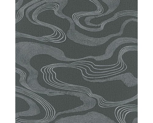 Обои Marburg Kumano 34587 Винил на флизелине (1,06x10,05) Серебряный/Черный, Абстракция/Рогожка