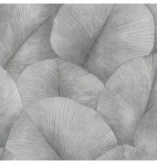 Обои Marburg Kumano 34558 Винил на флизелине (1,06x10,05) Серый, Листья