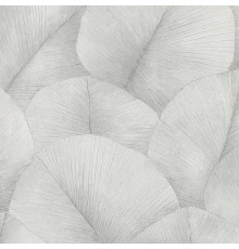 Обои Marburg Kumano 34559 Винил на флизелине (1,06x10,05) Белый/Серый, Листья