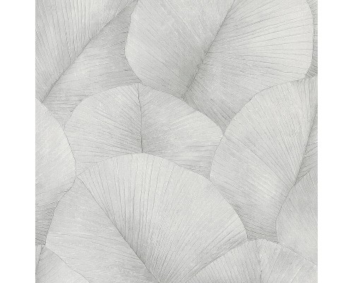 Обои Marburg Kumano 34559 Винил на флизелине (1,06x10,05) Белый/Серый, Листья