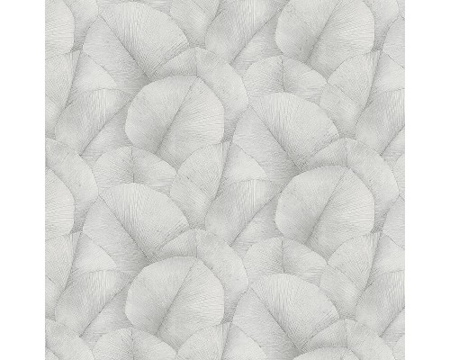 Обои Marburg Kumano 34559 Винил на флизелине (1,06x10,05) Белый/Серый, Листья