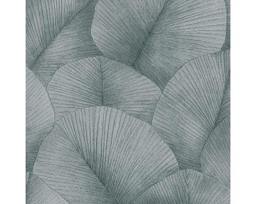 Обои Marburg Kumano 34564 Винил на флизелине (1,06x10,05) Серый/Серебряный/Зеленый, Листья