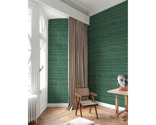 Обои Grandeco Cumaru CU 1007 Винил на флизелине (0,53x10,05) Зеленый/Золото, Линии/Полоса