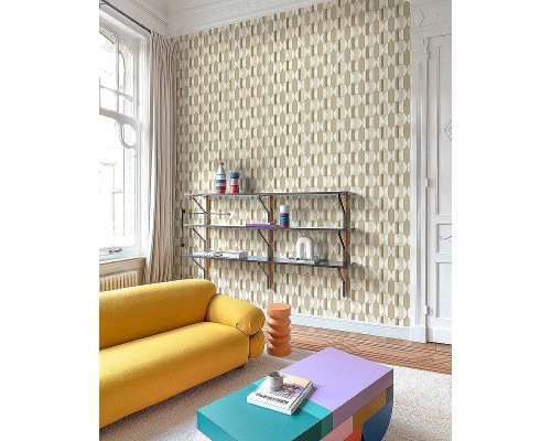 Обои Grandeco Cumaru CU 3109 Винил на флизелине (0,53x10,05) Бежевый/Коричневый/Серый, Геометрия