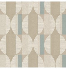 Обои Grandeco Cumaru CU 3112 Винил на флизелине (0,53x10,05) Бежевый/Коричневый/Бирюзовый, Геометрия