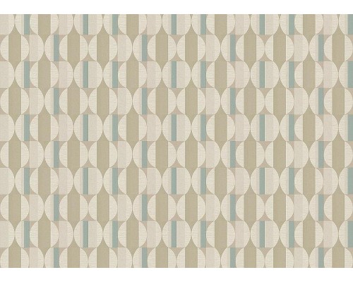 Обои Grandeco Cumaru CU 3112 Винил на флизелине (0,53x10,05) Бежевый/Коричневый/Бирюзовый, Геометрия